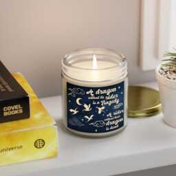 Fourth Wing Book Candle, A Dragon Without Its Rider Merch, Is Dead W??thout Their Dragon, Fantasy Reader Candle - thumbnail 3