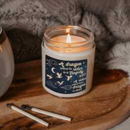 Fourth Wing Book Candle, A Dragon Without Its Rider Merch, Is Dead W??thout Their Dragon, Fantasy Reader Candle - thumbnail 2