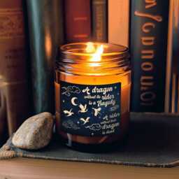 Fourth Wing Book Candle, A Dragon Without Its Rider Merch, Is Dead W??thout Their Dragon, Fantasy Reader Candle - thumbnail 4
