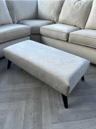Handmade Creamy Off White Stitched Ottoman Bench, Chesterfield Storage - thumbnail 1