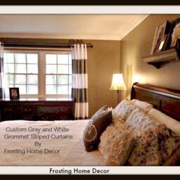 Custom Gray Striped Curtains Your Size, Stripes, Color Blocked, Nautical , Nursery Curtains, Window Treatments - thumbnail 2