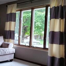 Custom Gray Striped Curtains Your Size, Stripes, Color Blocked, Nautical , Nursery Curtains, Window Treatments - thumbnail 3