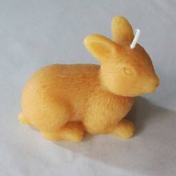 Pair Of 100% All Natural Beeswax Candles/Handmade Bunny Rabbit & Decorative Egg Handcrafted in The Usa Easter Mothers Day Gift - thumbnail 4
