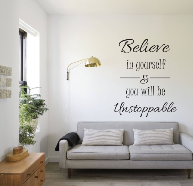 Believe in Yourself & You Will Be Unstoppable - Inspirational Wall Sticker Contemporary Vinyl Transfer - image 1