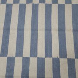 Grey & White Rug, Stripe Grey Kilim Striped Dhurrie Custom Made To Order Rug Gray White - thumbnail 4