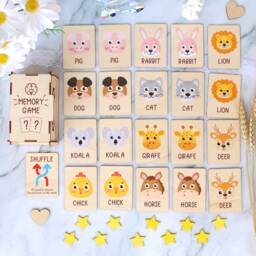 Wooden Animal Matching Game Montessori Learning Toy - thumbnail 2
