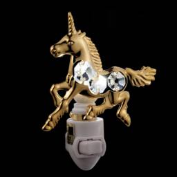 24K Gold Plated Unicorn Handcrafted Luxury Night Light Decorated Swarovski Crystals Bedroom Bathroom Kids Room Kitchen Gift Premium Decor - thumbnail 2