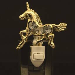 24K Gold Plated Unicorn Handcrafted Luxury Night Light Decorated Swarovski Crystals Bedroom Bathroom Kids Room Kitchen Gift Premium Decor - thumbnail 3