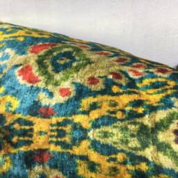 Velvet Ikat Pillow, Decorative Pilow, 16x24, Handwoven Silk Cushion Cover, Beeding Accent Pillows Home Decor Living - thumbnail 3