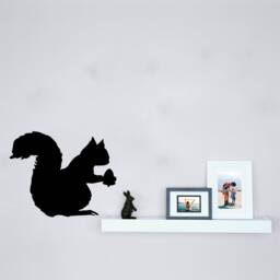 Squirrel With Nut Vinyl Wall Art, Decal, Sticker, Transfer, Mural, Removable, Decor, Rent Friendly, Interior, Exterior, Full - 0606 - thumbnail 1