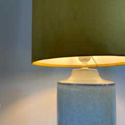 Mustard Velvet Cylinder Lampshade, Extra Tall Lampshade Plain Mustard Velvet - thumbnail 3