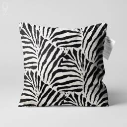 Black & White Cushion Cover With Zebra Pattern - Double Sided Printing Throw Pillow On The Chenille Multi Size Options Oeko-Tex