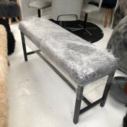 Sheepskin Covered Bench, Genuine Sheepskin Bench , Seat, Love Seat Kitchen Upholstered Gift - thumbnail 4