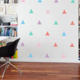 Pastel Triangle Wall Decals Kids Nursery Decor - Pack Of 40 - thumbnail 2
