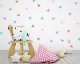 Pastel Triangle Wall Decals Kids Nursery Decor - Pack Of 40