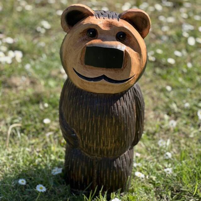 Hand Carved Wooden Bear Sculpture. Barney - Large Indoor Outdoor Statue - image 1