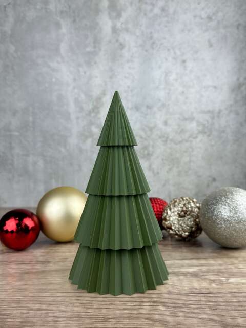 3D Printed Mini Christmas Tree Green Pla Festive Decor - image 1