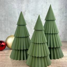 3D Printed Mini Christmas Tree Green Pla Festive Decor - thumbnail 2