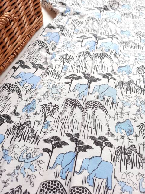 Baby Blanket - Luxurious Cotton & Plush For Newborn Nursery, Stroller & Car Cute Safari Animals - image 1