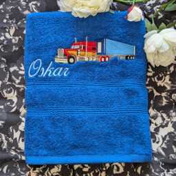 Personalised Bath Towel With Track/Embroidered Cotton Towel