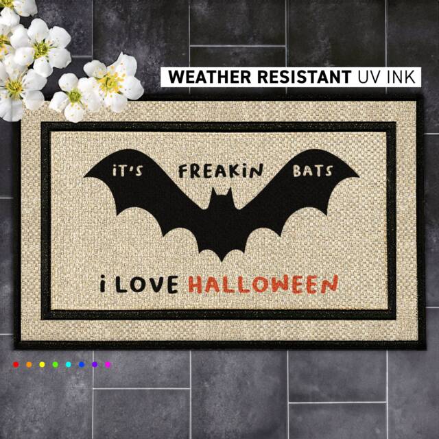 It's Freakin Bats I Love Halloween - Add A Personal Touch To Halloween Customizable Doormat For Creepy & Fun Entrance - image 1