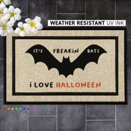 It's Freakin Bats I Love Halloween - Add A Personal Touch To Halloween Customizable Doormat For Creepy & Fun Entrance - thumbnail 1