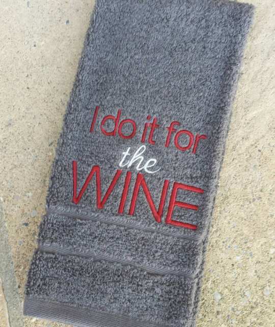 I Do It For The Wine Sweat Towel, Gym Wine, Motivational, Funny Towels Gifts, Sports Towel - image 1