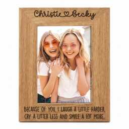 Personalized Wooden Photo Frame Custom Engraved Names Best Friend Gift Keepsake Friendship Quote - thumbnail 3