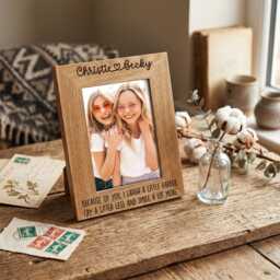 Personalized Wooden Photo Frame Custom Engraved Names Best Friend Gift Keepsake Friendship Quote - thumbnail 4