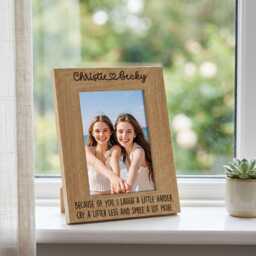 Personalized Wooden Photo Frame Custom Engraved Names Best Friend Gift Keepsake Friendship Quote - thumbnail 1