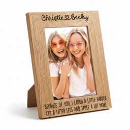 Personalized Wooden Photo Frame Custom Engraved Names Best Friend Gift Keepsake Friendship Quote - thumbnail 2