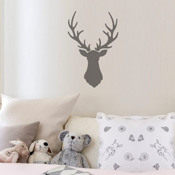 Deer Head Wall Art Stencil - Better Than Decals Great For Diy Nursery Decor - image 1