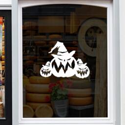 Halloween Window Sticker Pumpkin Decal Home Shop Retail Display Vinyl - thumbnail 2