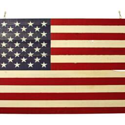 Handmade Redwood American Flag Rustic Patriotic Wall Decor - 27In X 48In - thumbnail 2