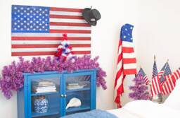 Handmade Redwood American Flag Rustic Patriotic Wall Decor - 27In X 48In - thumbnail 1