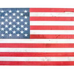Handmade Redwood American Flag Rustic Patriotic Wall Decor - 27In X 48In - thumbnail 3