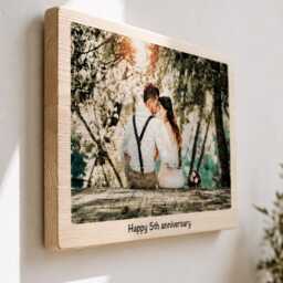 Custom Photo Wood Plaque, Rustic Anniversary Gift, Personalized Couple Wall Art - thumbnail 4