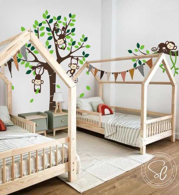 Tree & Monkeys Wall Decal - Nursery Decor - image 1