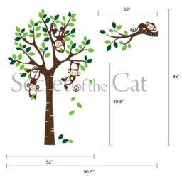 Tree & Monkeys Wall Decal - Nursery Decor - thumbnail 3
