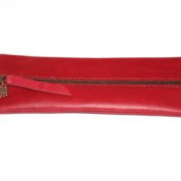 Pencil Case Leather Red Pencil Case Pouch Leather Red Handmade Customizable Small Elegant Noble - thumbnail 2
