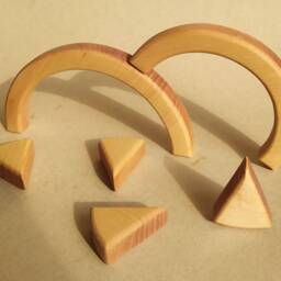 Wooden Watermelon, Fruit Toy, Watermelon Shapes, Cutout, Stacker Toys, Kitchen Toys - thumbnail 4