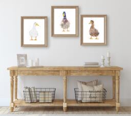 Watercolour Duck Prints, Painting, Gifts, Set Of Wall Art, Country Home Decor, Wildlife Animal Art - thumbnail 1