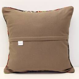 Handmade Kilim Pillow Cover 16x16 Boho Decor - thumbnail 4