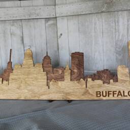 Buffalo Skyline Wooden Sign - Rustic Art Layered Laser Cut Wall Handmade Decor Gift Ideas - thumbnail 3