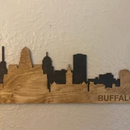 Buffalo Skyline Wooden Sign - Rustic Art Layered Laser Cut Wall Handmade Decor Gift Ideas - thumbnail 2