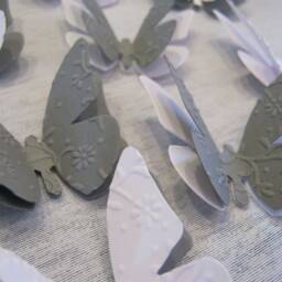 Set Of 20 3D Butterflies Embossed Wall Tattoo Decoration - White Grey Colour Choice - thumbnail 2
