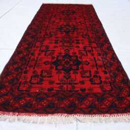 2'8x6'3 Khal Mohammedi Runner Rug, Handmade Tribal Antique Piece High Pile Afghan Brand New Rug - Kitchen - thumbnail 2