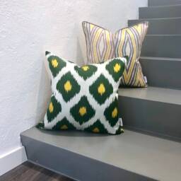 Silk Ikat Pillow Cover Vertigo - Statement Cushion For Home Decor - thumbnail 4