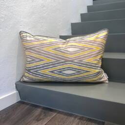 Silk Ikat Pillow Cover Vertigo - Statement Cushion For Home Decor - thumbnail 3