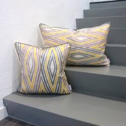 Silk Ikat Pillow Cover Vertigo - Statement Cushion For Home Decor - thumbnail 1